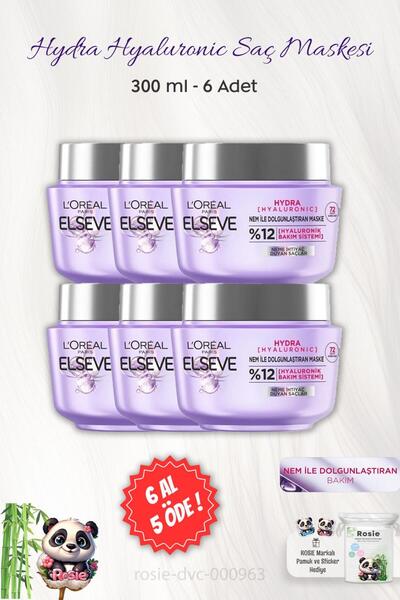 ELSEVE 6 AL5 ÖDE Hydra Hyaluronic 72 Saat Nem ile Dolgunlaştıran Maske 300 ml ve ROSIE