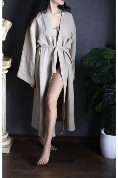 Pina Καφτάν κιμονό σε μπεζ χρώμα Muslin Stone