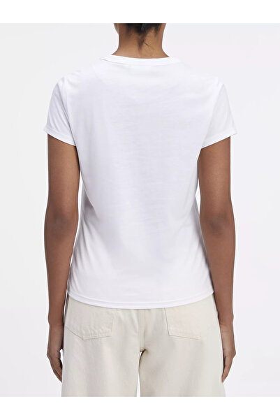 Calvin Klein White Slim Fit T-Shirt - Low Sleeve, Brand Logo, Daily Use, K20K207212-YAF