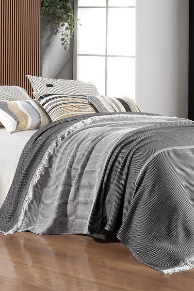 Sarev Eliot Black Double Blanket - 100% Cotton