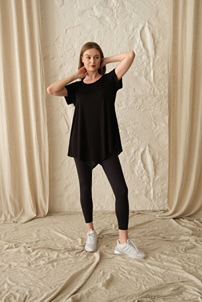 sares Black T-Shirt Single Piece
