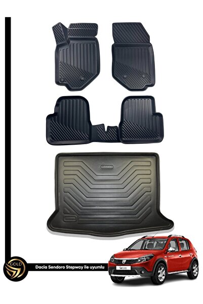 Black Gold Dacia Sandero 3D Havuzlu Paspas 2008-2020 + Bagaj Havuzu İkili Set