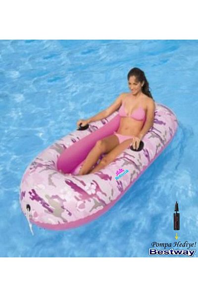 hediyecik Bestway Patterned 2-Person Inflatable Boat 196x114 Cm