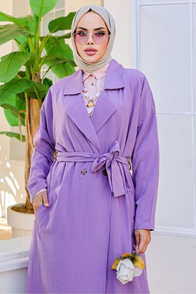 Bestenur Ayrobin Тренч 897 - Зі шнурівкою та поясом, Ліла