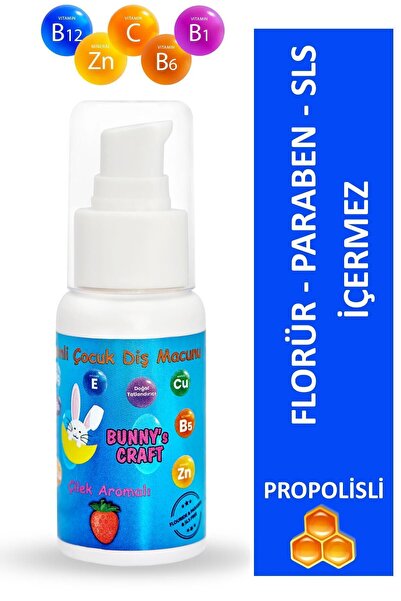 Lyra Professional Propolis Ve Doğal Çilek Aromalı Vitaminli Çocuk Diş Macunu 50 Ml