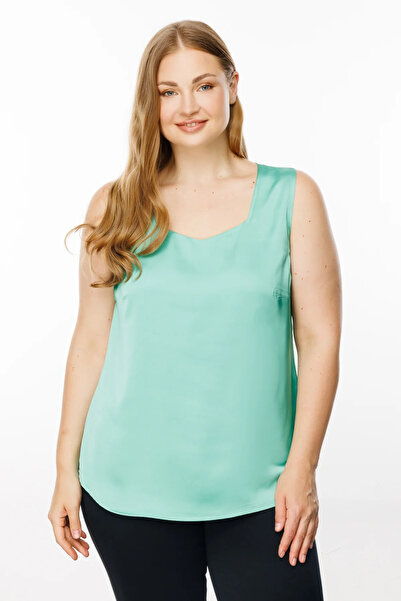 Ekol بلوزة بدون أكمام من الساتان - تصميم مريح