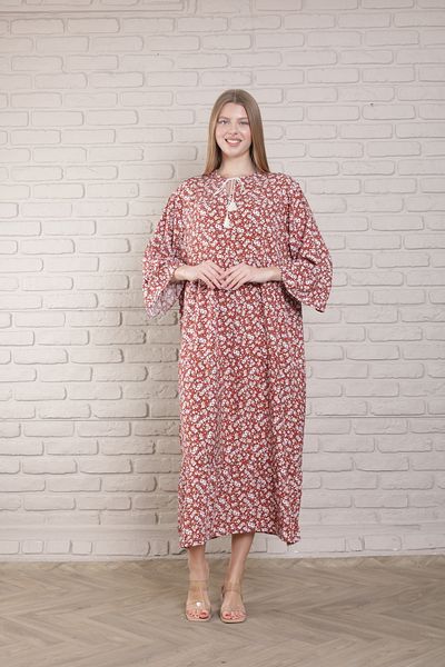 mervemoda Γυναικείο Καλοκαιρινό Υφαντό Φόρεμα Plus Size