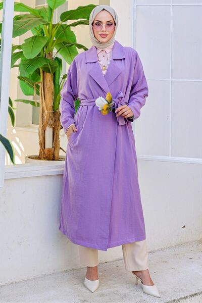 Bestenur Ayrobin Тренч 897 - Зі шнурівкою та поясом, Ліла