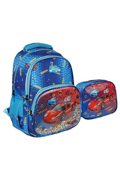 FATELLA Торбичка за обяд с мотив на коли за момчета - Училищна чанта за начал...