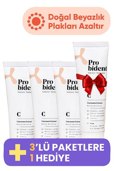 Probident Active Probiotic Turmeric Pack - 3 1 Toothpaste, Fluoride-Free