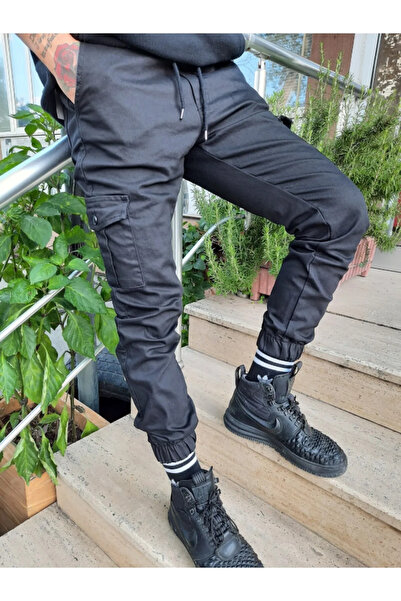 Tarz Cool Ανδρικό παντελόνι Cargo - Slim Fit, Stretch ύφασμα, κορδόνι μέσης και ελαστικό πόδι