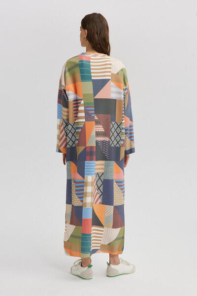 Touché Privé ΜΑΚΡΥ ΠΛΕΚΤΟ ΦΟΡΕΜΑ ΜΕ ΣΧΕΔΙΟ PATCHWORK