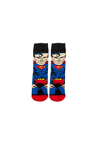 AL Bİ 90LIK Κάλτσες με σχέδιο χαρακτήρων Σούπερμαν από ριγέ βαμβάκι