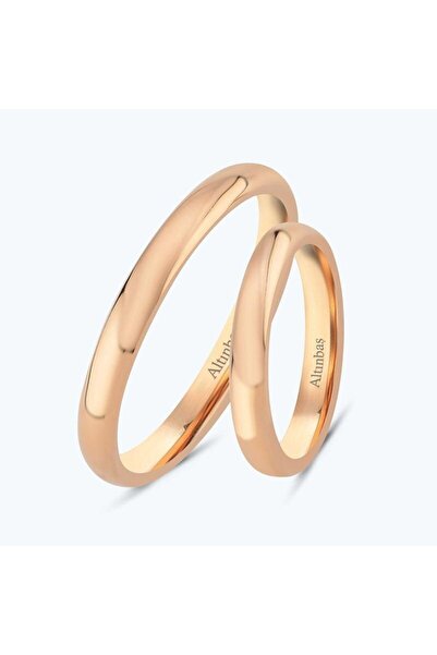 Altınbaş 14 Ayar Altın Unisex Klasik Bombeli Alyans 3 Mm