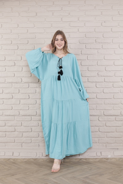 mervemoda Жіноче ткане довге плаття плюс розмір