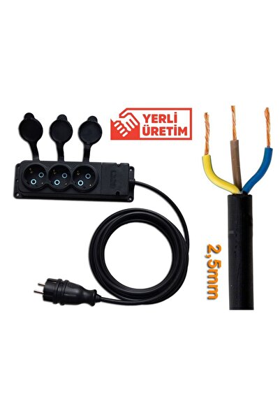 Bylion Seyyar Uzatma 3 Lü 10 M.grup Priz 3*2,5mm