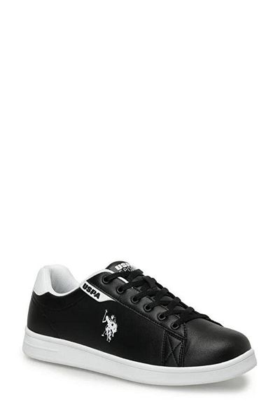 U.S. Polo Assn. Costa Anatomical - Black and White Sneakers with Non-Slip Sole and Laces