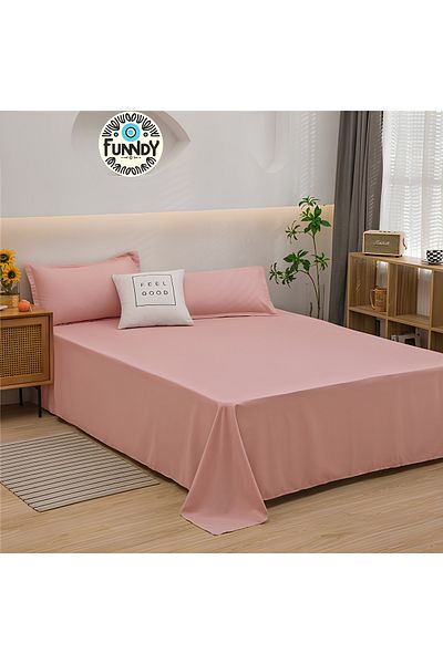 FUNNDY ملاءة مسطحة من قماش Akfil 57 سلكًا - 3 مقاسات مختلفة و9 ألوان مختلفة