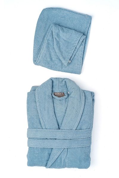 Soley Mayda - Extra Soft 100% βαμβακερό σετ γυναικείων μπουρνούζι και σκουφάκια μαλλιών