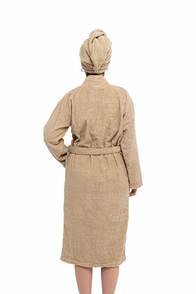 Soley Mayda - Extra Soft 100% Cotton Women's Bathrobe and Hair Cap Set