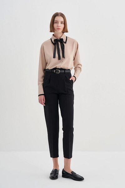 Yake Skinny Leg Trousers with Leather Belt Pockets