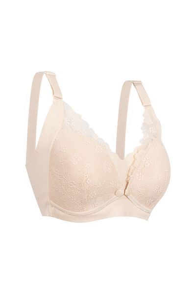 OKUS - Pretty Lace Maternity & Nursing Bra - Beige - Small