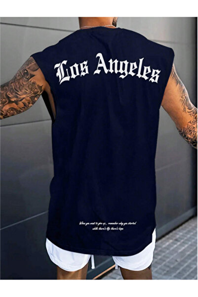 MOONBULL Tricou fără mâneci pentru bărbați cu imprimeu Los Angeles