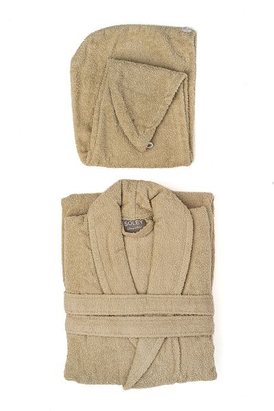 Soley Mayda - Extra Soft 100% βαμβακερό σετ γυναικείων μπουρνούζι και σκουφάκια μαλλιών