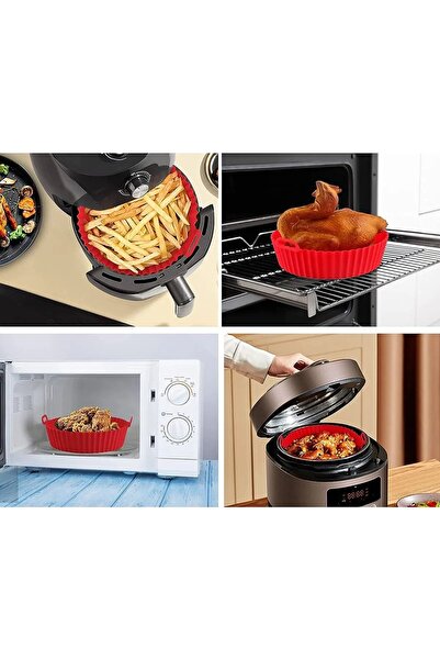 Dükkanönü Airfryer Silicone Cooking Bowl - Air Fryer Bowl - Accessory Compatible with All Airfryers