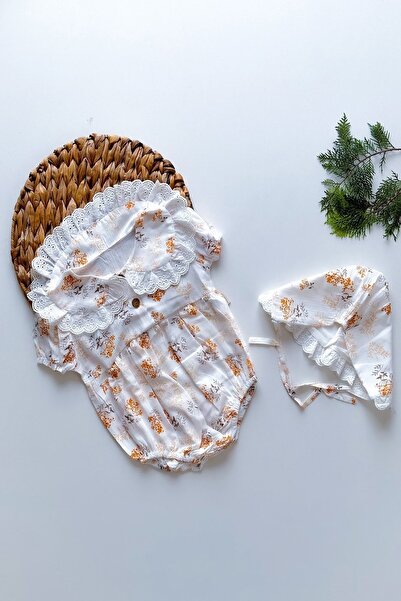 Baby Animals Kız Bebek Salopet Slopet Şapkalı Tulum Bebek Tulum