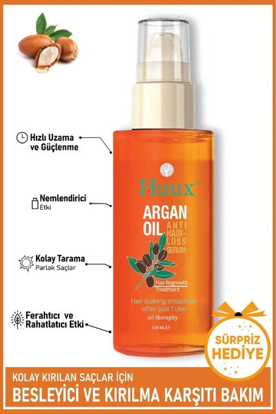 Huux Argan Yağı Besleyici Saç Serumu Hızlı Saç Uzatma Ve Dökülme Karşıtı Besl...