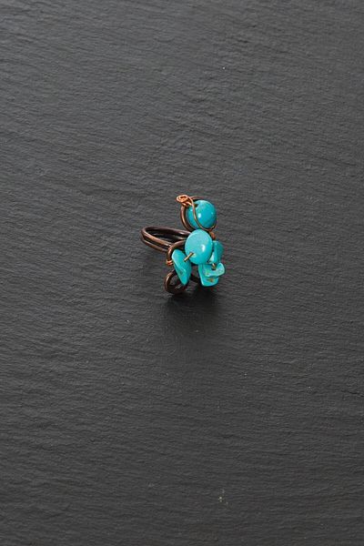 Zeynep Büyükbay Turquoise Broken Natural Stone Ring