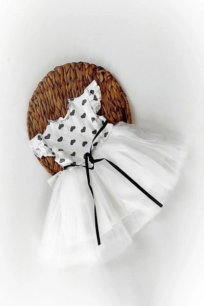 Baby Animals Tulle Tutu Lined Summer Dress for Baby Girl - Short Sleeve