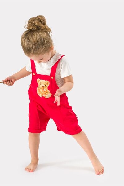 Baby Animals Girl's Summer Muslin Fabric Printed Muslin Bottom Top Children's Slopet