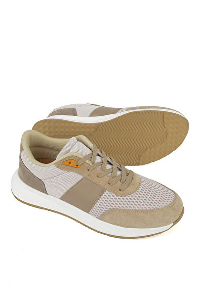 Ziya Genuine Leather Men's Sneakers - 14150Z0001 Beige