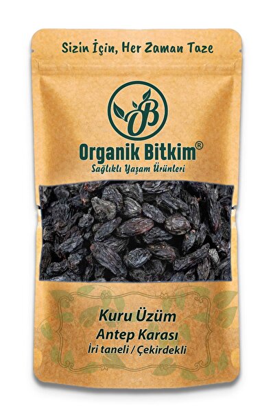 OB Organik Bitkim Antep Karası Üzüm Kurusu Iri Boy Çekirdekli 1000 gr