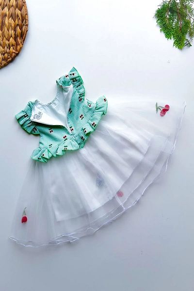 Baby Animals Summer Dress Short Sleeve Tulle Tutu Lined Girl's Dress Baby Clothing Baby Girl Dress
