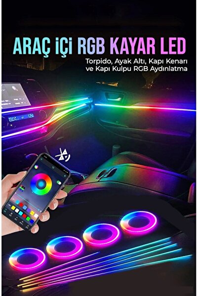 NKT GROUP Araç Içi Atmosfer Ambiyans Led Neon Rgb App Kontrollü 18 Parça