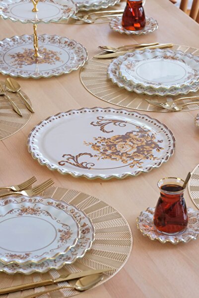 Glore Veneto Brown Colored Gold Gilt Glass Tray