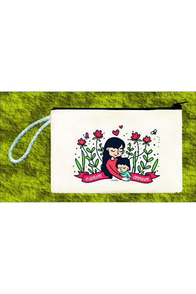 ATEKDER Canım Annem Baskılı Ham bez Cüzdan 18X12 cm.