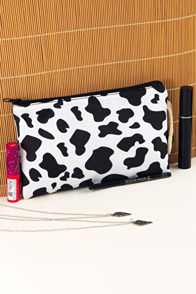 BYBAG Голяма чанта за грим с цип с мотив на далматински крави