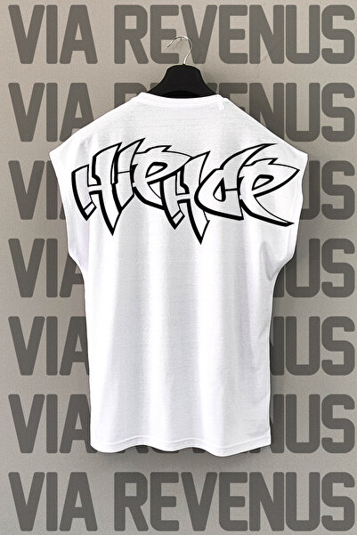 Vordevia Beli hip hop sportovi T-shirt - Leđa Štampano , Bez rukava