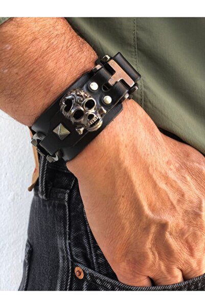 Serengeti Kurukafa El Yapımı Deri Bileklik