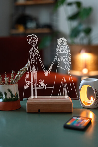 Modiwa Design Ölü Gelin (corpse Bride) 16 Renkli Kumandalı Gece Lambası