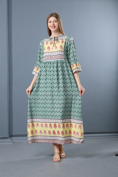 mervemoda Γυναικείο Καλοκαιρινό Υφαντό Φόρεμα - Κοντό μανίκι