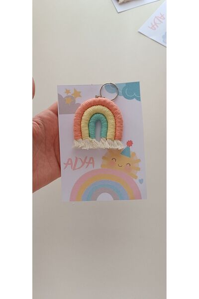 Büşra Uynk Makrome Gökkuşağı Anahtarlık Bebek Hediyelik 20 Adet (kişiye Özel)