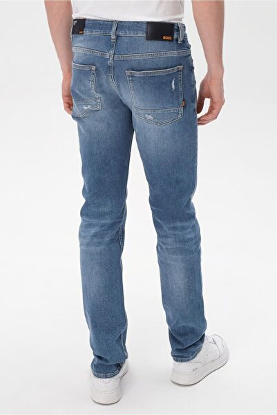 BOSS Erkek Slim Fit Düz Dar Kesim Mavi Jeans 50490015-440