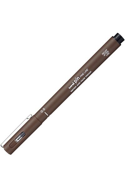 Uni 0.5 Sepia Drawing Pen - PIN05-200 12 Pieces
