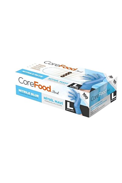 Bimel Corefood Muayene Eldiveni (L-LARGE) (MEDİKAL) (NİTRİL) (MAVİ) (PUDRASIZ) (100 LÜ) (1 ADET)