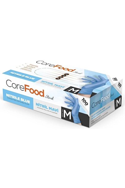 Bimel Corefood Muayene Eldiveni (M-MEDİUM) (MEDİKAL) (NİTRİL) (MAVİ) (PUDRASIZ) (100 LÜ) (1 ADET)